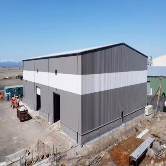 Edificio industriale qualificato per magazzini metallici, struttura edilizia prefabbricata, struttura in acciaio, materiale da costruzione per magazzini